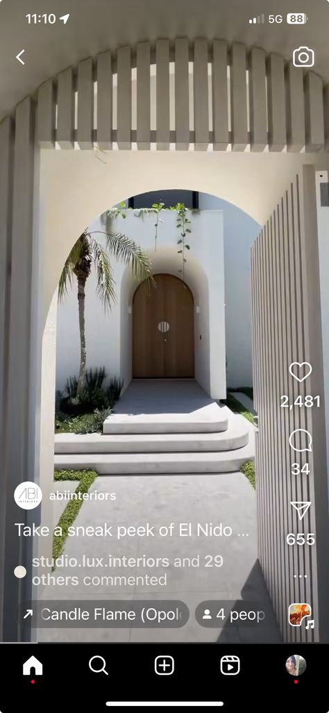 Front Gates & Fence & Letterbox ￼ ￼ ￼ ￼  ￼ ￼ ￼ ￼ ￼ ￼ ￼ ￼ Landscape Designer on Instagram Landscape Designer on Instagram: "NSW  Clients wanted a Coastal/native/resort feel exterior design keeping in mind that they are surrounded by bushland. The house is very white and they wanted to add some warmth by giving it that raw touch.   We chose stone cladding from @artisanexterior.au at the entrance which will add warmth and texture along with deco battens from @deco_australia for the entrance gate. Brass house number from us @raw_exteriordesigns. Large boulders and native planting for low maintenance and to create a grand entrance.   Take a look at the reel to see more of this amazing design featuring full exterior design and landscaping, basketball court, firepit area and much more.  Prices st Entrance Gate, Instagram Landscape, Landscape Designer, Fire Pit Area, Stone Cladding, Front Gates, Entrance Gates, Grand Entrance, House Number