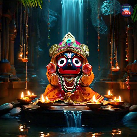 Experience the divine as Lord Jagannath, in his heavenly AI avatar, listens to the whispers of the people by a celestial fountain 🌌🕊️✨ on the occasion of Rathyatra 🙌❤️ . . #DivineConnection #HeavenlyListening #RathYatra Jagannath Pic, Jagannath Image, Jagannath Photo, Rath Yatra, Lord Jagannath, Last Rites, Unique Flags, The Whispers, Divine Connections