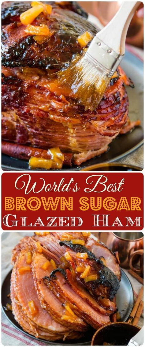 We’ve tried many a ham recipe, but this is probably the World’s Best Brown Sugar Ham. The best part is, you can make it in the oven or slow cooker. Pineapple Brown Sugar Glaze, Brown Sugar Ham Recipes, Sugar Glaze Recipe, Traditional Thanksgiving Dinner Menu, Ham With Pineapple, Baked Ham With Pineapple, Traditional Thanksgiving Dinner, Ham Glaze Recipe, Thanksgiving Dinner Menu