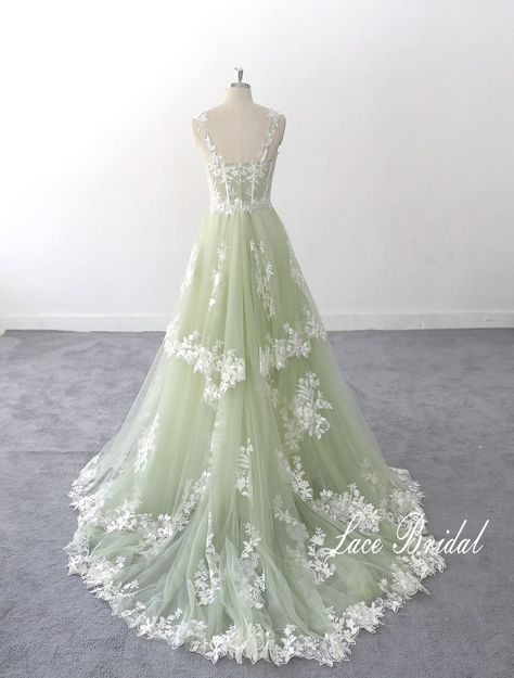 Grass Green Dress Lace Wedding Dress Sage Green Wedding Dress - Etsy Wedding Dress Sage Green, Wedding Dress Shapewear, Sage Wedding Dress, Sage Green Wedding Dress, Shapewear For Wedding Dress, Dress Shapewear, Green Wedding Dress, Dress Sage Green, Green Wedding Dresses