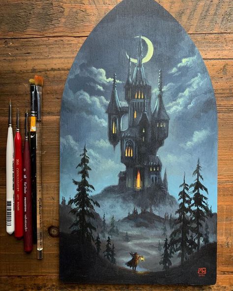 Book Paintings On Canvas, Fantasy Painting Ideas, 3d Artwork On Canvas, Halloween Art Painting, Fantasy Illustration Art, Fantasy Diy, Drawing Dragon, Book Painting, Easy Flower Painting