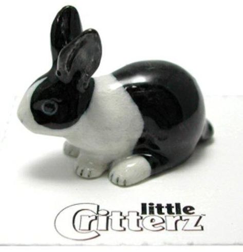 Posable Elf, Black And White Rabbit, Ceramic Rabbit, Porcelain Dolls For Sale, Porcelain Dolls Value, Real Life Baby Dolls, Rabbit Sculpture, Porcelain Animal, Miniature Figurine