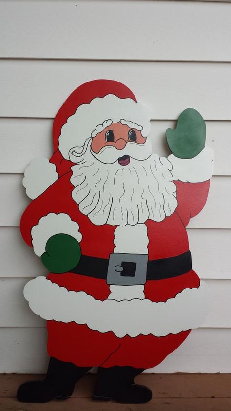 Santa Claus Drawing, Christmas Cutouts, Santa Claus Decorations, Christmas Yard Art, Diy Santa, Lawn Art, Art Ornament, Wooden Santa, Christmas Yard Decorations