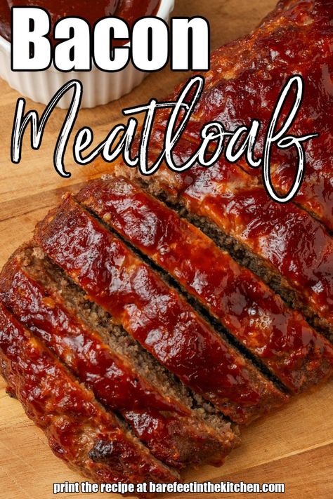 BBQ Bacon Meatloaf Easy Bacon Wrapped Meatloaf, Meatloaf With Bacon, Bbq Bacon Meatloaf, Meatloaf With Bbq Sauce, Woodfire Oven, Barbecue Meatloaf, Meals Beef, Pork Meatloaf, Easy Meatloaf Recipe