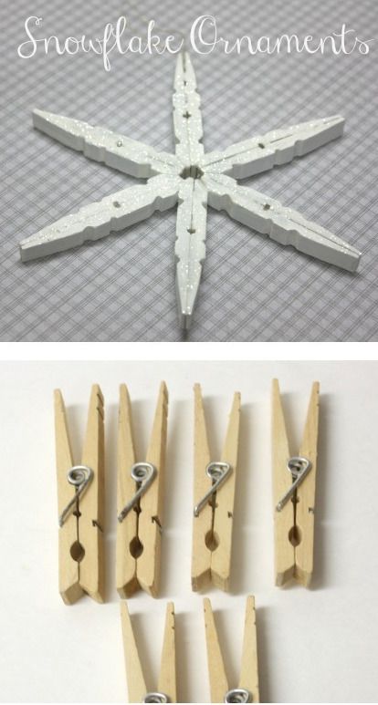 Clothespin Snowflake, Snowflake Ideas, Clothespin Crafts Christmas, Diy Christmas Snowflakes, Diy Snowflake, Christmas Clothespins, Winter Wonderland Decorations, Snowflake Craft, Snow Flakes Diy