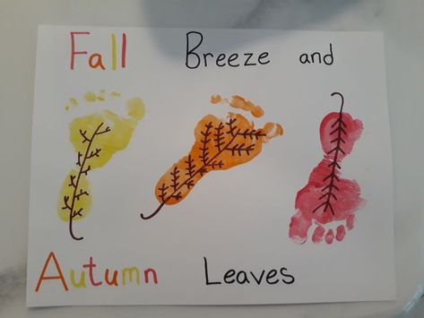 Baby Footprint Crafts, Baby Art Crafts, Fall Crafts For Toddlers, September Crafts, Nursery Crafts, November Crafts, Fall Arts And Crafts, Baby Art Projects, Footprint Crafts