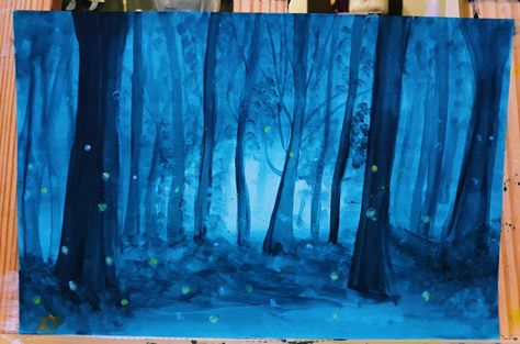 Night Forest Watercolor, Mystical Watercolor, Forest Watercolor Painting, Acryla Gouache, Baba Jaga, Forest Watercolor, Watercolor Landscapes, Set Design Theatre, Mystical Forest