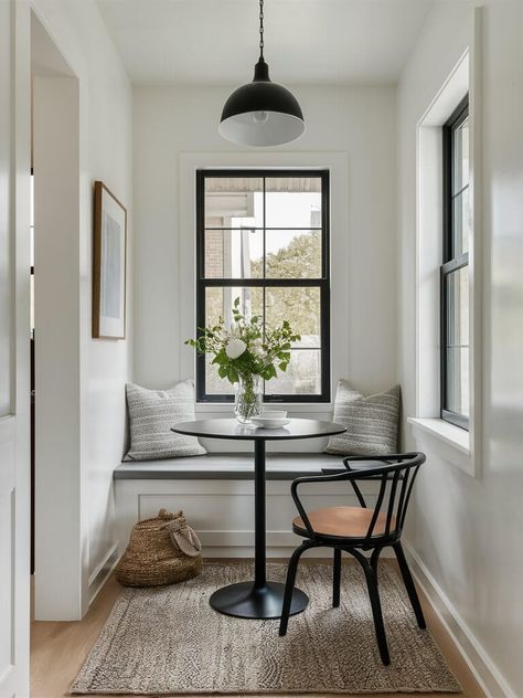 Breakfast Nook Desk, Two Person Breakfast Nook, Coffee Nook Table And Chairs, Windowless Breakfast Nook, Small Galley Kitchen With Breakfast Nook, Bistro Breakfast Nook, Small Kitchen Table Ideas Space Saving Breakfast Nooks, Tiny Kitchen With Table, Breakfast Nook Boho