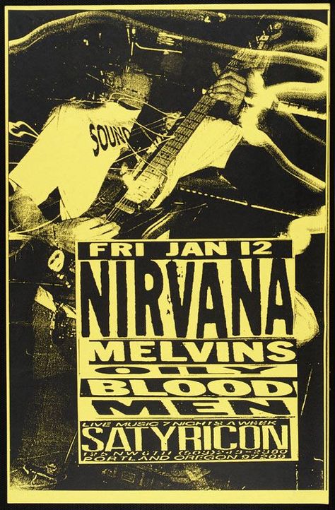 Nirvana, Graphic Tees, Concert Flyers, Nirvana Poster, Concert Flyer, Concert Poster, Live Music, Poster Art, Clip Art