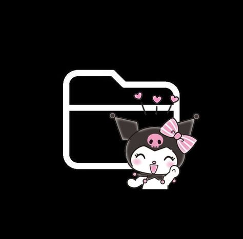 A Kuromi image infront of files app image Kawaii, Cute Kuromi Icons For Apps, Kuromi Iphone Icons, Kuromi Themed Phone, Sanrio App Icons Kuromi, Icons De Kuromi, Kuromi App Icons Purple, Kuromi Widget Icons, Kuromi Logo