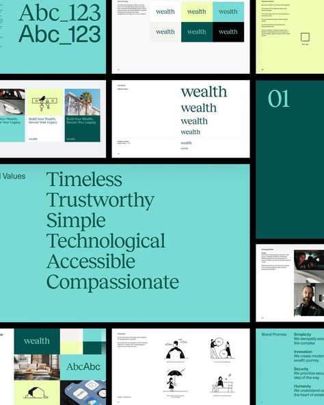 Clay on Instagram: “Wealth’s visual system is consistent and easy to recognize. Every element of the visual language — print, mobile, web — coheres into a…” Personal Branding Identity, Visual System, Text Layout, Visual Language, Abc 123, Mobile Web, Wealth Management, Brand Guidelines, Ways To Save