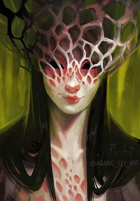 Mushroom Goddess Art, Fungi Monster Art, Fungi Character Design, Mushroom Monster Art, Fungi Monster, Mushroom Horror, Mushroom Character Art, Mushroom Face Paint, Mushroom Concept Art