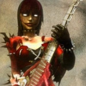 Judy Nails Guitar Hero, Guitar Hero Pfp, Red Alt Nails, Video Game Characters Female, Guitar Hero Characters, Hot Red Aesthetic, Guitar Hero Aesthetic, Pfp Alt, Female Video Game Characters