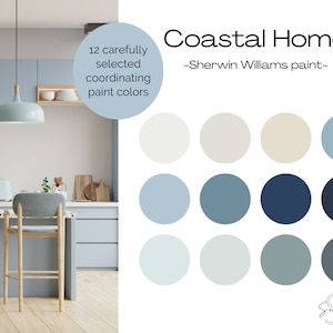 Coastal Paint Palette Sherwin Williams Naval Blue Coastal Interior Home Decor Interior Paint Palette Whole House Color Palette - Etsy Canada Coastal Paint Palette, Whole House Paint Palette, Beach House Color Palette, House Paint Palette, Color Palette Sherwin Williams, House Color Palette, Coordinating Paint Colors, Sherwin Williams Blue, Interior Paint Palettes