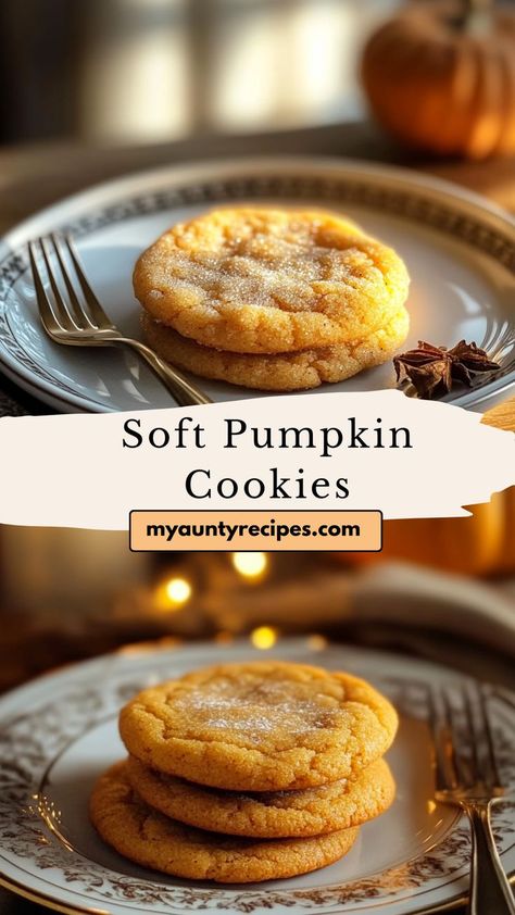 Indulge in these Easy Soft Pumpkin Cookies, a must-have for your fall baking! These fluffy cookies are infused with pumpkin and spices, making them the perfect autumn treat. Great for sharing at parties or enjoying at home, they’re sure to please everyone. Add this recipe to your collection of fall dessert ideas and enjoy the flavors of the season! Cookies Made With Pumpkin Puree, Air Fryer Pumpkin Cookies, Quick Pumpkin Cookies, Recipe For Pumpkin Cookies, Simple Pumpkin Recipes Desserts, Pumpkin Flavored Cookies, Cookies With Pumpkin Puree, Simple Pumpkin Dessert Recipes, Pumpkin Cookie Recipes Best