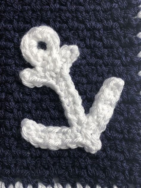 Nautical Lovey - Free Preemie Crochet Pattern - Ambassador Crochet Anchor Crochet Pattern Free, Crochet Anchor Pattern Free, Crochet Nautical Patterns, Nautical Crochet Patterns Free, Crochet Anchor Applique, Crochet Nautical, Crochet Anchor, Nautical Crochet, Lovey Baby Blanket