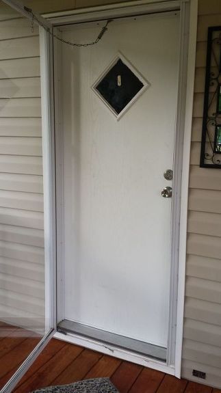 Add character to a plain door for under $30 of molding. Enjoy Before Design layout Glue and nail molding Paint Mobile Home Doors Exterior, Mobile Home Front Door Ideas, Mobile Home Door Makeover, Mobile Home Front Door, Cheap Cabin, Remodel Trailer, Diy Mobile Home Remodel, Single Wide Remodel, Mobile Home Doors