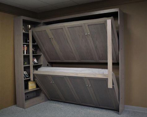 King Murphy Bed, Twin Size Murphy Bed, Murphy Bunk Beds, Beautiful Bed Designs, Bunk Bed Plans, Modern Bunk Beds, Diy Bunk Bed, Murphy Bed Desk, Murphy Wall Beds