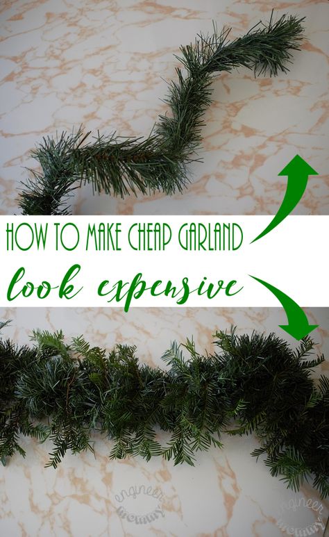 How To Make Cheap Garland Look Expensive!! You'll never believe this trick!! Natal, Cheap Garland Look Expensive, Outdoor Christmas Garland, Christmas Banister, Outdoor Garland, How To Make Garland, Diy Christmas Garland, Front Porch Christmas Decor Ideas, Christmas Decor Ideas Diy