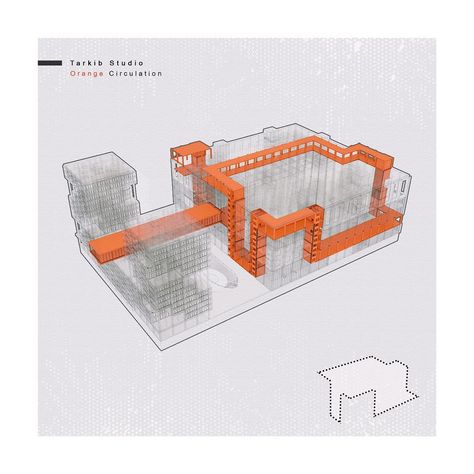 Hybrid building by tarkib studio Architecture Diagrams, Landscape Architecture Diagram, Form Architecture, Perspective Drawing Architecture, Conceptual Architecture, Architecture Concept Diagram, Concept Diagram, Architecture Graphics, Architectural Section