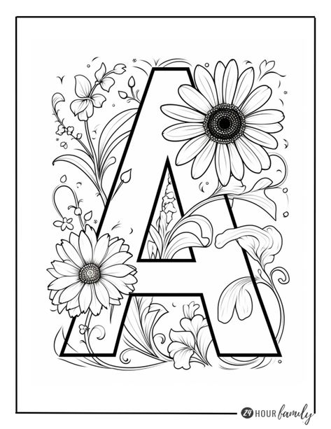 letter a coloring pages adult coloring pages easy cloring pages cute coloring pages for kids and adults Coloring Letters, Coloring Pages Adult, Adult Colouring Printables, Love Coloring Pages, Spring Coloring Pages, Detailed Coloring Pages, Princess Coloring Pages, Free Adult Coloring Pages, Unicorn Coloring Pages