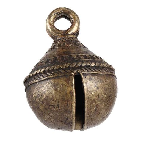 Handcrafted, Brass Bell, With Engraved Design For Goat & Cow, To Identify Your Own Animal Available At Indianshelf.in At A Discounted Price Fire Bell, Vintage Cow Bells, Home Decor Brand, Antique Silver Rings, Brass Bell, Engraved Design, Cow Bell, Brass Bells, Handmade Brass