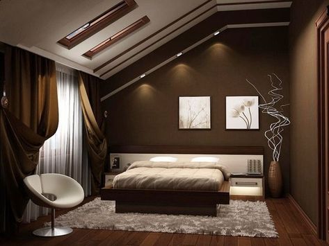 Big Modern Houses, Brown Bedroom Decor, Bedroom Decor Dark, Brown Rooms, Dream Apartment Decor, House Arch Design, Brown Bedroom, Room Color Schemes, Interior Wall Design