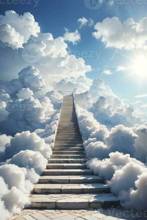 stairs in sky. AI generated Norte, Stair To Heaven, Heaven Stairs, Stairway To Heaven Tattoo, Heaven Tattoo, Stairs To Heaven, Angel Clouds, Heaven Tattoos, Stairway To Heaven