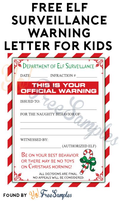 Elf Warning Letter Free Printable, Elf Warning, Elf On Shelf Letter, North Pole Alaska, Elf Surveillance, Personalized Letters From Santa, Santa Letter Template, Elf Letters, Letter From Santa