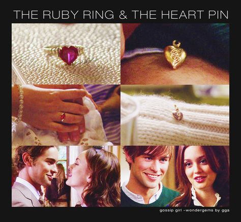 blair's ruby heart ring Ruby Heart Ring, Girls Tv Series, Gossip Girl Blair, Heart Wedding Rings, Chuck And Blair, Ruby Heart, Birthday Fits, Gossip Girl Fashion, Heart Pin