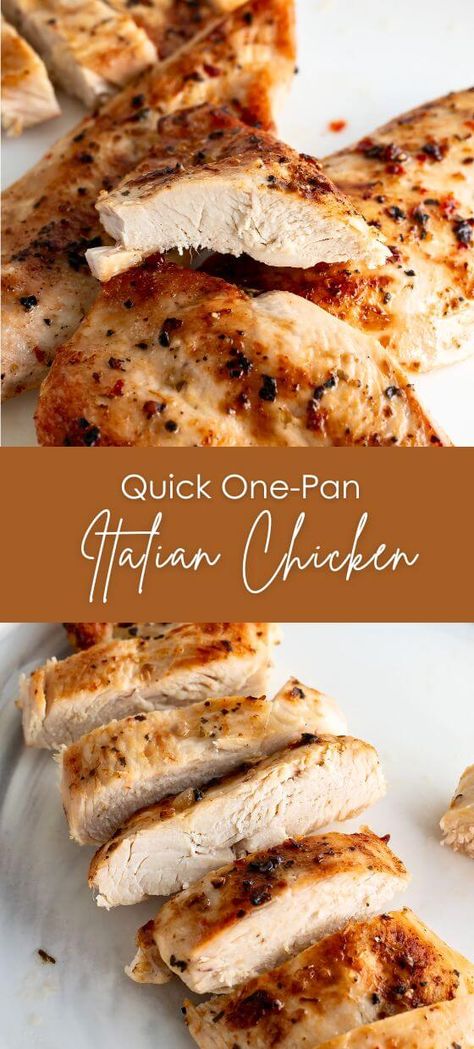 Quick One-Pan Italian Chicken Tender Italian Baked Chicken All Recipes, Italian Chicken And Green Beans, Chicken In Frying Pan, Italian Chicken For A Crowd, Italian Chicken In Oven, Italian Chicken Oven, Italian Style Chicken Breast, Zesty Italian Chicken Baked, Italian Chicken Recipes Oven