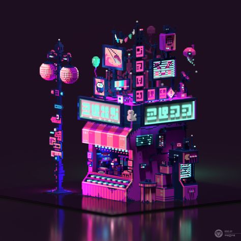 ArtStation - Shushi Stand, Maëva Da Silva Blender Room, Neon Cyberpunk Aesthetic, Cyberpunk Building, Cyberpunk Concept, Cyberpunk Vibes, Cyberpunk Concept Art, Brandon James, Cyberpunk Games, Idle Game