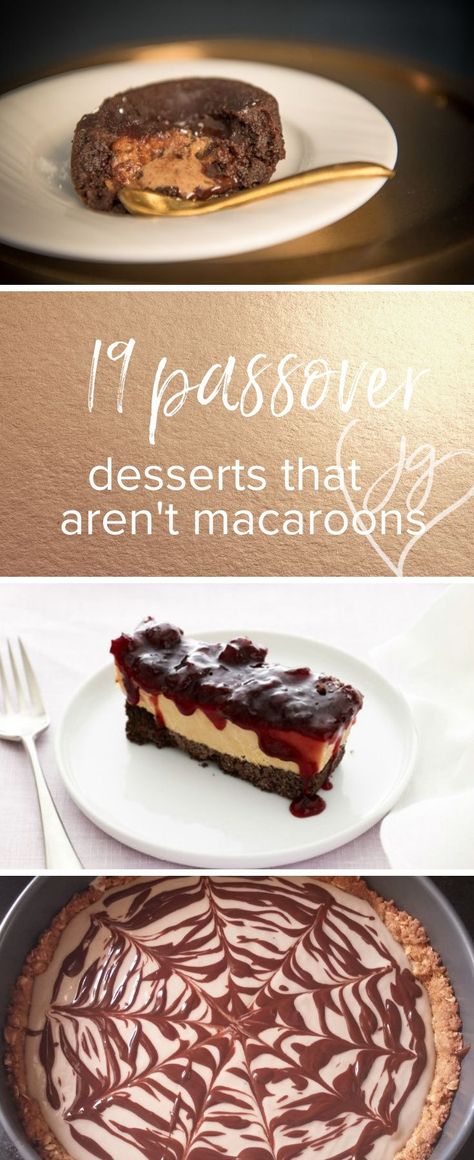 This Passover, be sure to indulge your guests, who are hungry at the end of a long seder for something sweet. But before you grab that box of macaroons off the supermarket shelf, check out these 20 kosher for Passover desserts that will actually have you looking forward to Passover each year! #seder #dessert #pesach Passover Cheesecake Recipes, Seder Dessert Recipes, Easy Passover Desserts, Desserts For Passover, Kosher For Passover Desserts, Pesach Recipes Passover, Unleavened Desserts, Passover Appetizers, Passover Desserts Easy