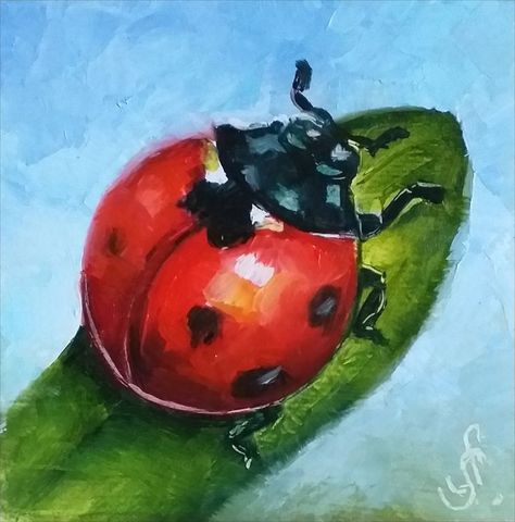 Ladybug painting, Original Art, Ladybird wall art.

100% ORIGINAL Impasto Oil Painting, hand painted small painting on mini easel. The texture can be seen in the close-up photos. One of a kind small artwork painted by Artist Svetlana Schneider. (This is NOT a copy or Print) Green Leaf Painting, Ladybug Painting, Ladybug Wall Art, Mini Oil Painting, Mini Easel, Easel Painting, Ladybug Art, Small Artwork, Luck Charm