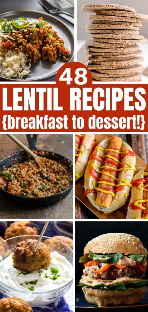 Vegetarian Lentil Recipes, Easy Lentil Recipes, Healthy Lentil Recipes, Lentil Dessert, Lentil Veggie Burger, Vegan Lentil Recipes, Lentil Recipes Easy, Lentil Recipes Healthy, Slow Cooker Lentils