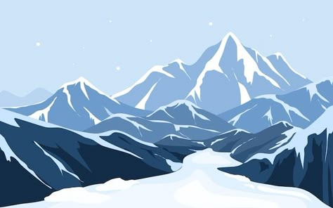 Earth Science Poster, Water Packaging Design, Snow Illustration, Mountain Images, Mountain Snow, Best Nature Images, Mountain Drawing, Mountain Background, Mountain Illustration