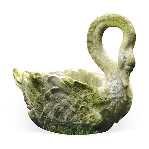 Garden Animal Statues, Outdoor Urns, Swan Planter, Urn Planters, Mossy Green, Garden Animals, Mermaid Life, Outdoor Accents, Traditional Garden