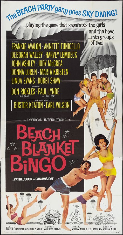 Ronny Chieng, Beach Bowling, 60s Movies, Sarah Core, Marta Kristen, Beach Blanket Bingo, Frankie Avalon, Annette Funicello, Linda Evans