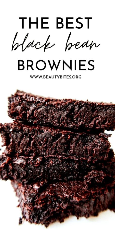 These rich and fudgy black bean brownies are gluten-free, vegan and perfect for when you're craving chocolate. You'll love the taste, but also how easy the brownie recipe comes together. Black Bean Brownies Vegan, Bean Brownies Vegan, Healthy Iftar, Healthy Vegan Brownies, Gluten Free Beauty Products, Brownie Recipes Healthy, Biscuits Diététiques, Black Bean Brownies, Black Bean Recipes