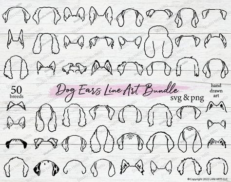 Dog Outline Tattoo Basset Hound, Golden Retriever Ears Outline Tattoo, Springer Spaniel Ear Tattoo, Dog Eats Tattoo, Shiba Inu Ears Tattoo, Cockapoo Ears Tattoo, French Bulldog Ears Outline Tattoo, Pug Ears Outline Tattoo, German Shorthaired Pointer Tattoo Outline