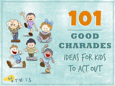 101 Good Charades Ideas for Kids to Act Out [Plus Movie Charades Ideas] Charades Ideas, Charades For Kids, Gym Games For Kids, Drama Activities, Charades Game, Screen Free Activities, Drama Ideas, Screen Free, Summer Activities For Kids