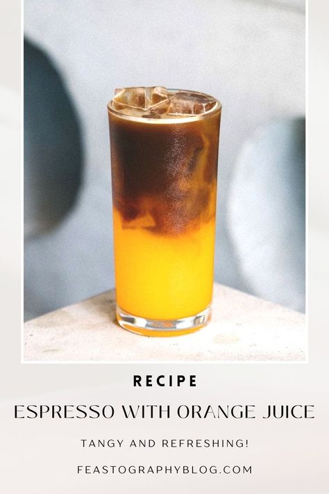 Orange Coffee Drink, Orange Espresso, Espresso Recipe, Orange Juice Recipes, Orange Juice Drinks, Nespresso Recipes, Cold Brew Coffee Recipe, Espresso Recipes, Iced Drinks Recipes