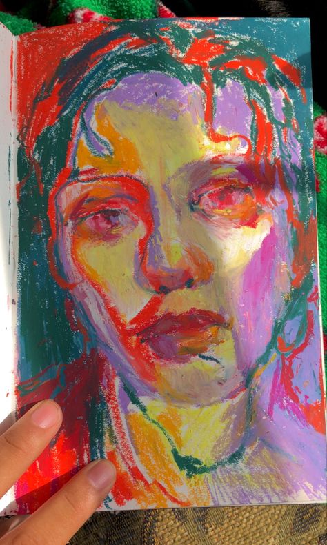 Portrait Oil Pastel, Art Color Pencil, Drawing Mixed Media, Portraits Of People, Pastel Portraits, Oil Pastel Art, Art Diary, My Sketchbook, Arte Inspo