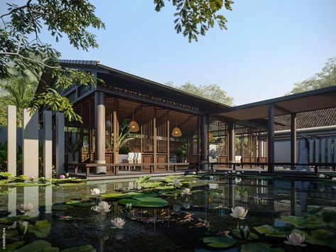 The Park Hyatt Resort - PhuQuoc Island -P1 on Behance Bungalow Resorts, Hotel Landscape, Modern Colonial, Architectural Design House Plans, Resort Design, Park Hyatt, Phu Quoc, Architecture Poster, Cityscape Art