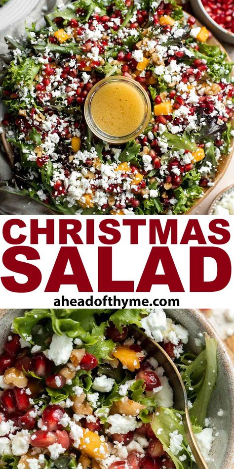 Christmas Appetizer Recipes, Winter Fruits, Christmas Salad Recipes, Christmas Salad, Christmas Appetizer, Holiday Salads, Mustard Vinaigrette, Honey Mustard Vinaigrette, Christmas Salads