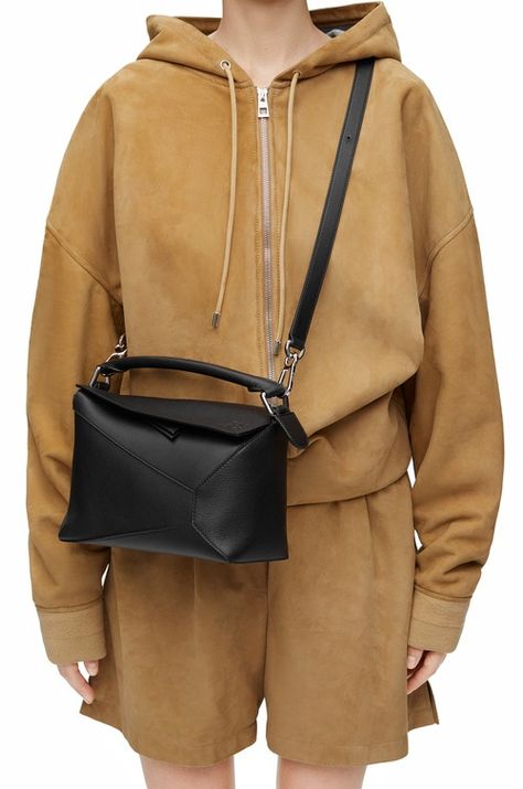 Shop LOEWE Puzzle Bag for Women | Puzzle Purse Collection - LOEWE Small Puzzle Bag, Cuboid Shape, Loewe Puzzle Bag, Loewe Puzzle, Jonathan Anderson, Puzzle Bag, Dark Khaki, Leather Messenger Bag, Iconic Women