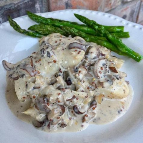 Halibut Cream Sauce, Pan Seared Halibut Recipes Sauces, Halibut With Cream Sauce, Halibut Cheeks Recipe Dinners, Halibut In Tomato Sauce, Halibut Cheeks Recipe, Butter Poached Halibut, Mushroom Sauce Recipe, Seafood Diet