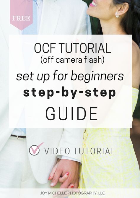 Off camera flash for beginners step by step guide video tutorial walks you through the gear, the settings, and the HOW of OCF.   Wedding photography education by Joy Michelle Photography Ocf Photography, Speedlight Photography, Off Camera Flash, Photography Resources, Photography Help, Professional Wedding Photography, Wedding Photography Tips, Photography Education, Photography 101