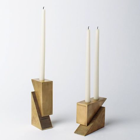 "Inspired by precision studio tools candle blocks are triangular forms with fine interlocking teeth that allow the creation of modular arrangements."     Discover uncommon designs straight from your inbox - Check the link in bio!     Beautiful #product by Appartus Stylish Fireplace, Apparatus Studio, Wooden Pillar Candle Holders, Artisanal Design, Fall Bedroom, Interior Colour, Abc Carpet, Pillar Candle Holders, Kitchen Decoration