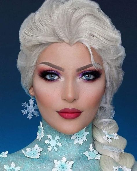 Disney Halloween Makeup, Elsa Makeup, Frozen Makeup, Disney Princess Makeup, Elsa From Frozen, Elsa Cosplay, Princess Makeup, Disney Hair, Frozen Movie